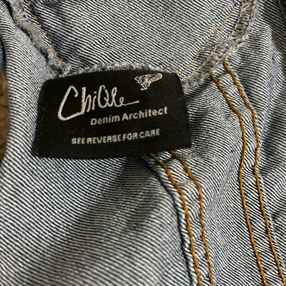 Chiqle Vintage Girls Retro Jean Vest With Hoodie - Picture 4 of 4